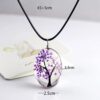 Collier de fleur séchée couleur violet